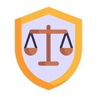 Balance scale, symbol of justice flat icon vector