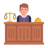 Balance scale, symbol of justice flat icon vector