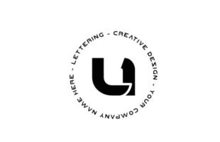 círculo blanco y negro u diseño de icono de logotipo de letra del alfabeto. plantilla creativa para empresa y negocio vector