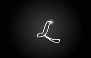 grey line L alphabet letter logo icon. Creative design for business and company vector