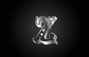 Logotipo de icono de letra del alfabeto de metal vintage z. diseño creativo para negocio o empresa vector