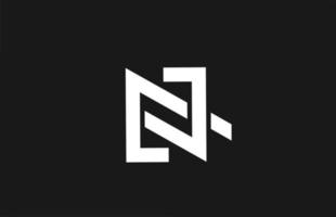 Logotipo de icono de letra del alfabeto n con diseño de línea. plantilla creativa para negocios y empresas en blanco y negro vector