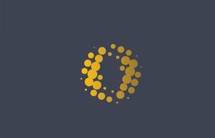 yellow dotted O alphabet letter logo icon design. Creative template for company and business with dots vector