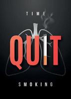 Quit Smoking placard with realistic cigarette. vector