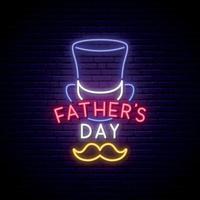 Father's day neon signboard. vector