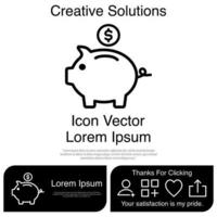 Piggy Bank Icon Vector EPS 10