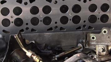 Obsolete Valves In The Engine Block Of An Old Car. Cylinder Head. video