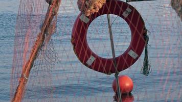 Ship Deck Chrome Safety Guardrail and Sea Waves. video