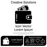 billetera, icono, vector, eps, 10 vector