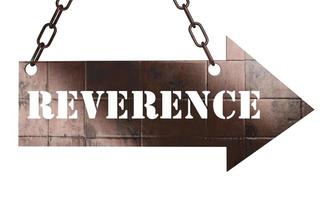 reverence word on metal pointer photo