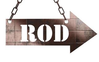 rod word on metal pointer photo