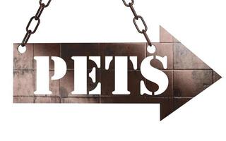 pets word on metal pointer photo