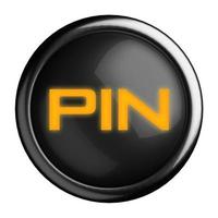 Word on black button photo