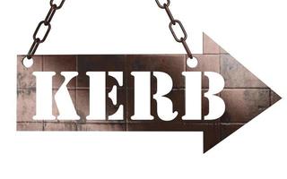 kerb word on metal pointer photo