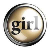 girl word on isolated button photo