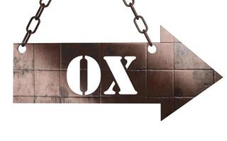 ox word on metal pointer photo