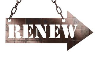 renew word on metal pointer photo