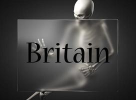 Britain word on glass and skeleton photo