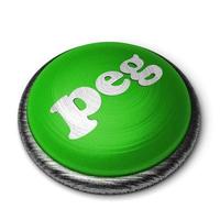 peg word on green button isolated on white photo