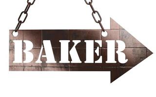 baker word on metal pointer photo