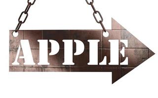 apple word on metal pointer photo