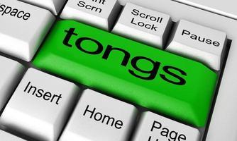 tongs word on keyboard button photo