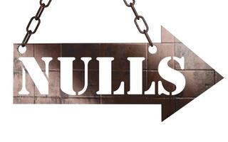 nulls word on metal pointer photo