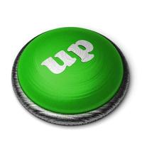 up word on green button isolated on white photo