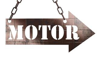 motor word on metal pointer photo