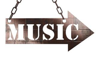 music word on metal pointer photo