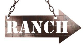 rancho, palabra, en, metal, puntero foto