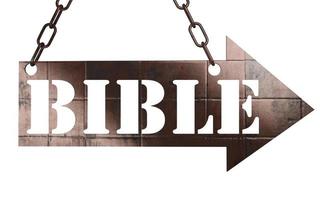 Bible word on metal pointer photo