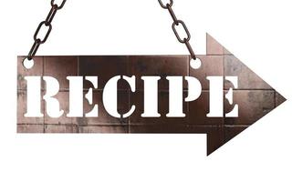 recipe word on metal pointer photo