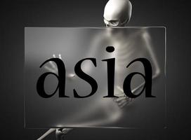 asia word on glass and skeleton photo