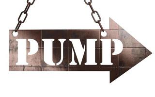 pump word on metal pointer photo