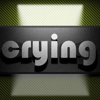 crying word of iron on carbon photo