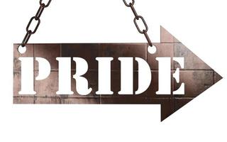 pride word on metal pointer photo