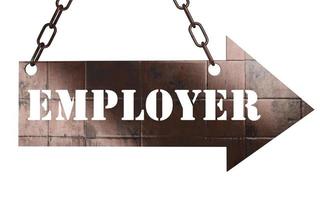 employer word on metal pointer photo