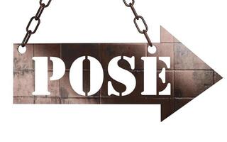 pose word on metal pointer photo