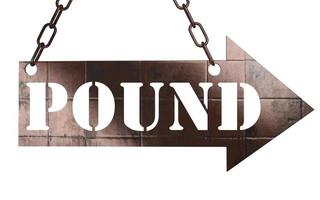 pound word on metal pointer photo