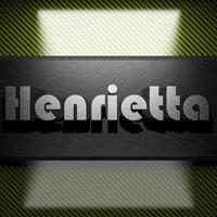 Henrietta word of iron on carbon photo