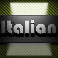 Italian word of iron on carbon photo