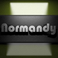 Normandy word of iron on carbon photo