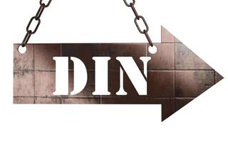 din word on metal pointer photo