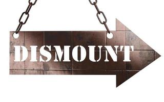 dismount word on metal pointer photo