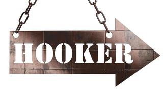 hooker word on metal pointer photo