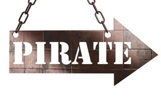 pirate word on metal pointer photo