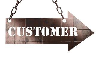 customer word on metal pointer photo