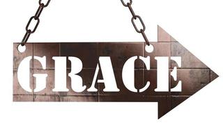 grace word on metal pointer photo