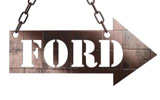 Ford word en puntero de metal foto